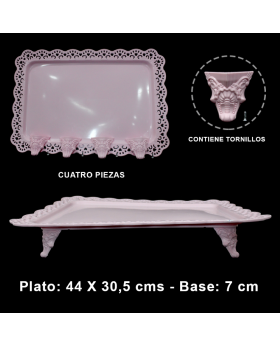 BANDEJA RECTAN. PATAS CANDY BAR ROS /48