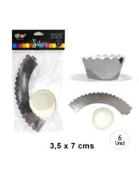 SET PORTA CUPCAKE CON FUNDA SILVER/160