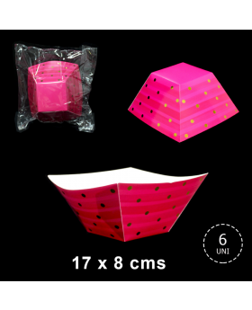CAJAS SNACK CUAD X6 FUCSIA
