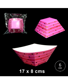 CAJAS SNACK CUAD X6 ROSADO