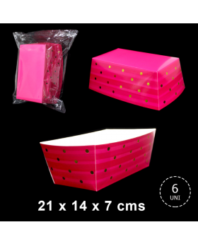 CAJA SNACK RECTANGULAR X6 FUXIA X 1/72
