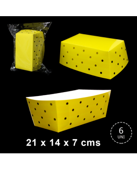 CAJA SNACK RECTANGULAR X6 AMARILLO/72