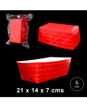 CAJA SNACK RECTANGULAR X6 ROJO/72