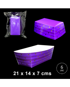CAJA SNACK RECTANGULAR X6 LILA/72
