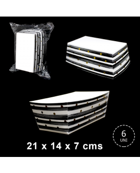 CAJA SNACK RECTANGULAR X6 NEGRO/72