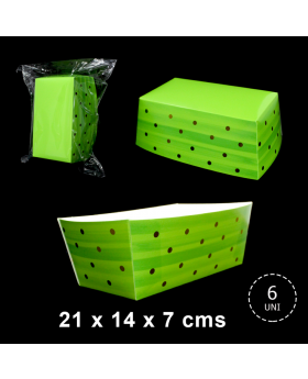CAJA SNACK RECTANGULAR X6 PISTACHO/72