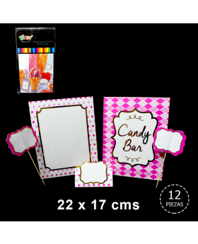 SET DECORACION MESA ROSA GOLDEN/120