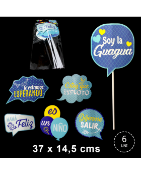 PHOTOPROP BABYSHOWER DISEÑO 1 37x14.5CM SET6U /240