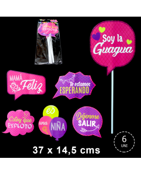 PHOTOPROP BABYSHOWER DISEÑO 2 37x14.5CM SET6U /240