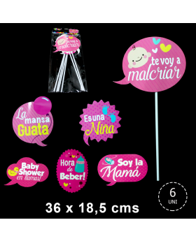 PHOTOPROP BABY SHOWER DISEÑO4 36x18.5CM SET6U /240