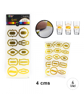 ADHESIVO DECO. BLANCO POLKA GOLDEN/480