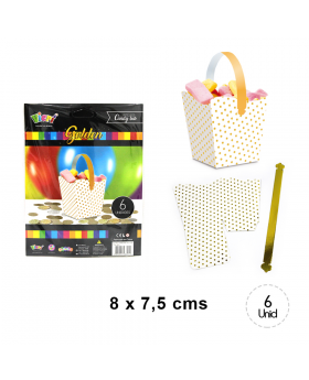 BALDE CARTON CON MANILLA BLANCO POLKA GOLDEN /192