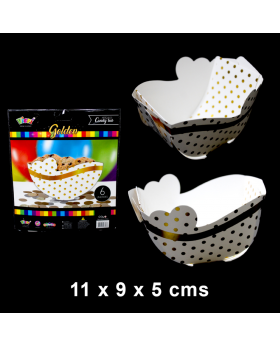 ST 6UN BOWL FRUTAS BLANCO POLKA GOLDEN/120