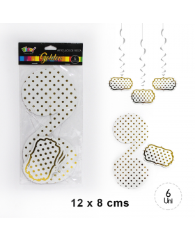 DECO COLGANTE BLANCO POLKA GOLDEN/ 120