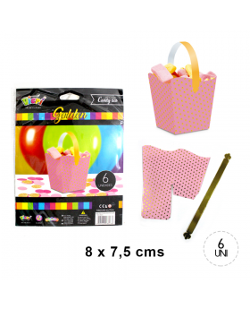 BALDE CARTON CON MANILLA ROSA POLKA GOLDEN /192