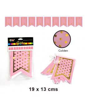 BANNER RECTO ROSA POLKA GOLDEN/468