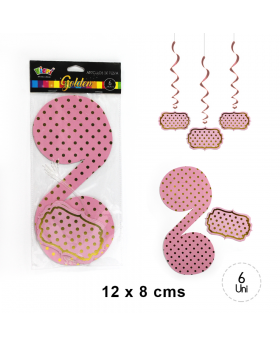 DECO COLGANTE ROSA POLKA GOLDEN/120