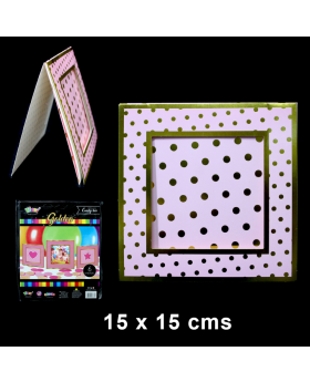PORTA FOTO CUADRADO ROSA POLKA GOLDEN/144