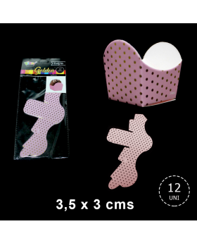 ST 12UN CAJA MINI BOMBONES ROSA POLKA GOLDEN/288