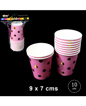 SET 10 VASOS ROSA POLKA GOLDEN/132
