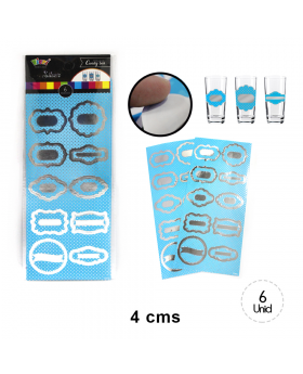 ADH. DECORATIVO CELESTE POLKA SILVER/480