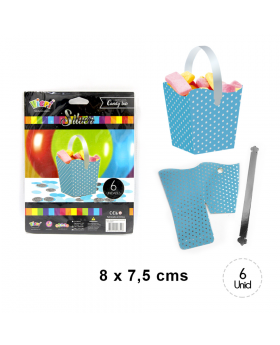 BALDE CON MANILLA CELESTE POLKA SILVER/192