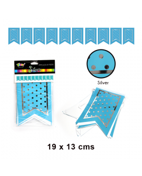BANNER RECTO CELESTE POLKA SILVER/468