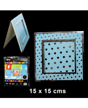 PORTA FOTO CUADRADO CELESTE POLKA SILVER /144