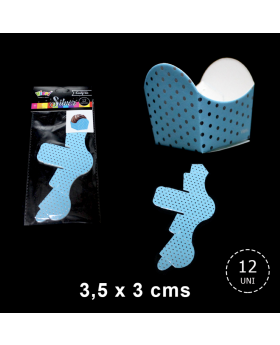 ST 12UN CAJA MINI BOMBONES CELESTE POLKA SILVER/28