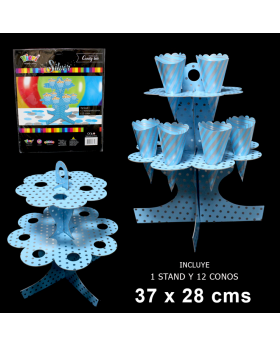 STAND CONOS+CONOS TROQUEL DISE&#209;O CELESTE POLK
