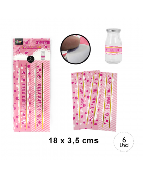 ETIQUETA BOTELLA BABY NINA ROSADO GOLDEN/480