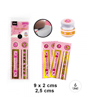 ADH. RECT. FRASCO BABY NINA ROSADO GOLDEN/1248