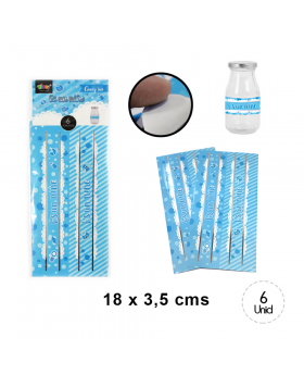 ETIQUETA BOTELLA BABY NINO CELESTE SILVER/612