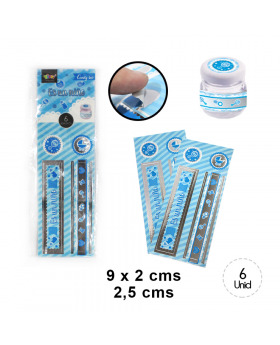 ADH. RECT. FRASCO BABY NINO CELESTE SILVER/1248