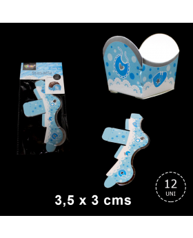 ST 12UN MINI CAJ BOMBONES BABY NIÑO CELESTE SILVE/