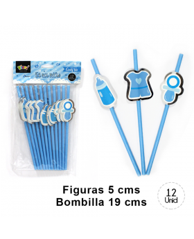 DECO BOMBILLA BABY NIÑO CELESTE SILVER