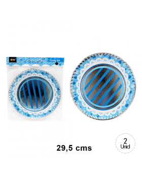 BANDEJA REDONDA BABY NIÑO CELESTE SILVER /96