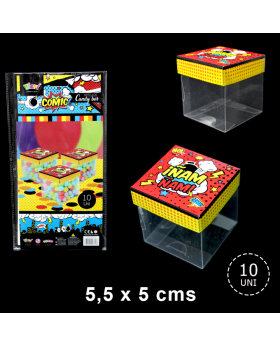 TAPA CAJA TRANSPARENTE COMIC/180