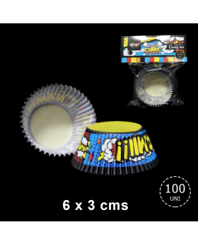 CAPSULA CUPCAKE PAPEL REDONDA COMIC/120