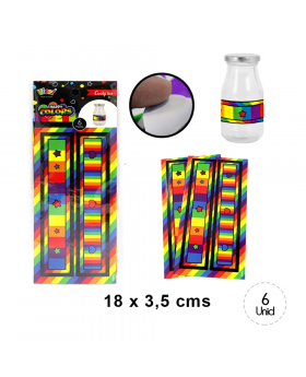 ADH. ETI. BOTELLA VIDRIO 200ML HAPPY COLOR/612