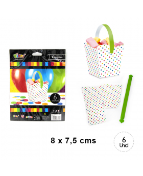 BALDE CARTON CON MANILLAS POLKA COLORES /192