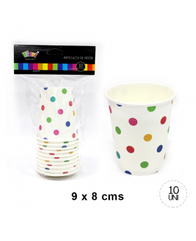 ST 10 VASO POLKA COLORES/180