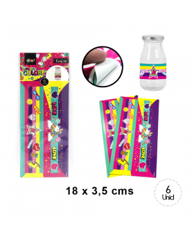 ADH. ETIQUETA BOTELLA VIDRIO 200ML UNICORNIO/612