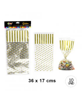 BOLSA C. AMARRA BLANCO POLKA GOLDEN SET10U /200