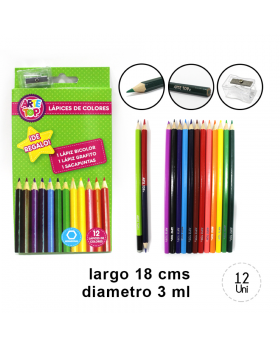 LAPIZ COLOR HEXAGONAL 12+2 COLORES /200