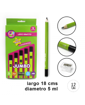 SET LAPIZ GRAFITO TRIANGULAR HB JUMBO 5MM / 200