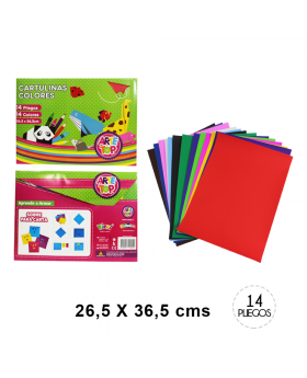 CARPETA CARTULINA MIX COLORES 265x365MM 14 PLI /60