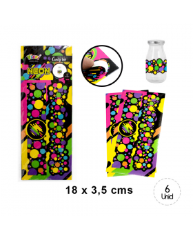 ADH. ETI. BOTELLA VIDRIO 200ML NEON/612