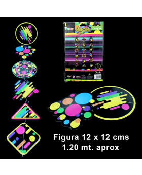 CORTINA DECO COLGANTE PAPEL NEON/240