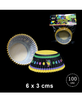 CAPSULA CUPCAKE PAPEL REDONDA NEON/120